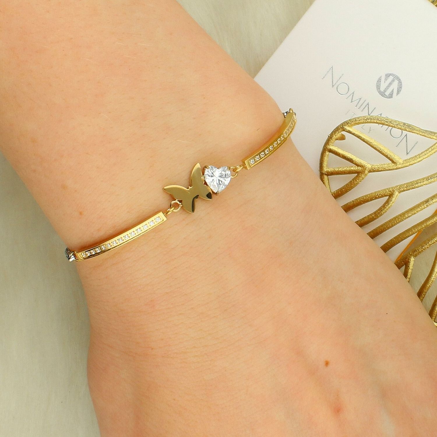 Bransoletka Nomination Italy Milleluci Refined Motylek – złota stal, elegancka 028021 010.jpg